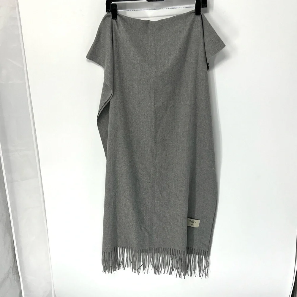 Halara lightweight soft scarf with fringe gray